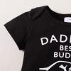 imageRenotemy Newborn Baby Boy Clothes Outfits Infant Boy Letter Print Romper Pants Clothing SetBlack