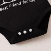 imageRenotemy Newborn Baby Boy Clothes Outfits Infant Boy Letter Print Romper Pants Clothing SetBlack