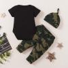 imageRenotemy Newborn Baby Boy Clothes Outfits Infant Boy Letter Print Romper Pants Clothing SetBlack