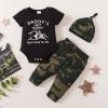 imageRenotemy Newborn Baby Boy Clothes Outfits Infant Boy Letter Print Romper Pants Clothing SetBlack