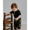 imageRenotemy Newborn Baby Boy Clothes Outfits Infant Boy Letter Print Romper Pants Clothing SetBlackcamoset