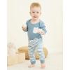 imageRenotemy Newborn Baby Boy Clothes Outfits Infant Boy Letter Print Romper Pants Clothing SetBlue