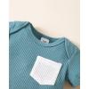 imageRenotemy Newborn Baby Boy Clothes Outfits Infant Boy Letter Print Romper Pants Clothing SetBlueset