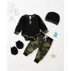 imageRenotemy Newborn Baby Boy Clothes Outfits Infant Boy Letter Print Romper Pants Clothing SetCamoblack