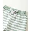 imageRenotemy Newborn Baby Boy Clothes Outfits Infant Boy Letter Print Romper Pants Clothing SetGreenstripe