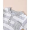 imageRenotemy Newborn Baby Boy Clothes Outfits Infant Boy Letter Print Romper Pants Clothing SetGreystripe