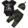 imageRenotemy Newborn Baby Boy Clothes Outfits Infant Boy Letter Print Romper Pants Clothing SetBlack