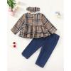 imageRenotemy Baby Girl Clothes Toddler Girl Clothes Outfits Infant Clothing Jeans Pants Set Cute Clothes Set for GirlsApricotplaid
