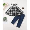 imageRenotemy Baby Girl Clothes Toddler Girl Clothes Outfits Infant Clothing Jeans Pants Set Cute Clothes Set for GirlsBlack and White Plaid