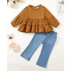 imageRenotemy Baby Girl Clothes Toddler Girl Clothes Outfits Infant Clothing Jeans Pants Set Cute Clothes Set for GirlsBrown