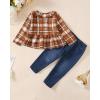 imageRenotemy Baby Girl Clothes Toddler Girl Clothes Outfits Infant Clothing Jeans Pants Set Cute Clothes Set for GirlsBrown Plaid Denim