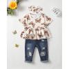 imageRenotemy Baby Girl Clothes Toddler Girl Clothes Outfits Infant Clothing Jeans Pants Set Cute Clothes Set for GirlsButterfly
