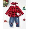 imageRenotemy Baby Girl Clothes Toddler Girl Clothes Outfits Infant Clothing Jeans Pants Set Cute Clothes Set for GirlsChristmas Red Plaid