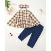imageRenotemy Baby Girl Clothes Toddler Girl Clothes Outfits Infant Clothing Jeans Pants Set Cute Clothes Set for GirlsGrayish Brown Plaid
