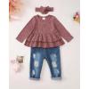 imageRenotemy Baby Girl Clothes Toddler Girl Clothes Outfits Infant Clothing Jeans Pants Set Cute Clothes Set for GirlsPink