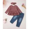 imageRenotemy Baby Girl Clothes Toddler Girl Clothes Outfits Infant Clothing Jeans Pants Set Cute Clothes Set for GirlsPink