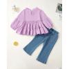 imageRenotemy Baby Girl Clothes Toddler Girl Clothes Outfits Infant Clothing Jeans Pants Set Cute Clothes Set for GirlsPurple