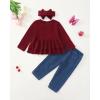 imageRenotemy Baby Girl Clothes Toddler Girl Clothes Outfits Infant Clothing Jeans Pants Set Cute Clothes Set for GirlsRed