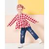 imageRenotemy Baby Girl Clothes Toddler Girl Clothes Outfits Infant Clothing Jeans Pants Set Cute Clothes Set for GirlsRed Plaid Denim