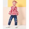 imageRenotemy Baby Girl Clothes Toddler Girl Clothes Outfits Infant Clothing Jeans Pants Set Cute Clothes Set for GirlsRed Plaid Denim