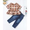imageRenotemy Baby Girl Clothes Toddler Girl Clothes Outfits Infant Clothing Jeans Pants Set Cute Clothes Set for GirlsShort Plaid Brown Denim