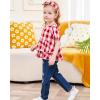 imageRenotemy Baby Girl Clothes Toddler Girl Clothes Outfits Infant Clothing Jeans Pants Set Cute Clothes Set for GirlsShort Plaid Red Denim
