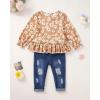 imageRenotemy Baby Girl Clothes Toddler Girl Clothes Outfits Infant Clothing Jeans Pants Set Cute Clothes Set for GirlsYellow Flower
