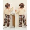 imageRenotemy Newborn Baby Girl Clothes Infant Girl Outfits Ruffle Romper Top Floral Pants Clothes SetsBeigeplaid