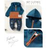 imageRenotemy Toddler Baby Boy Clothes Denim Outfits Infant Hooded Sweatshirt Jeans Clothing For Little BoysBluebrown