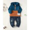 imageRenotemy Toddler Baby Boy Clothes Denim Outfits Infant Hooded Sweatshirt Jeans Clothing For Little BoysBluebrown
