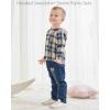 imageRenotemy Toddler Baby Boy Clothes Denim Outfits Infant Hooded Sweatshirt Jeans Clothing For Little BoysBluecoffee