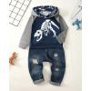 imageRenotemy Toddler Baby Boy Clothes Denim Outfits Infant Hooded Sweatshirt Jeans Clothing For Little BoysBluedino