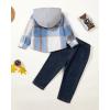 imageRenotemy Toddler Baby Boy Clothes Denim Outfits Infant Hooded Sweatshirt Jeans Clothing For Little BoysBluewhite
