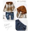 imageRenotemy Toddler Baby Boy Clothes Denim Outfits Infant Hooded Sweatshirt Jeans Clothing For Little BoysCoffeeplaid