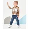 imageRenotemy Toddler Baby Boy Clothes Denim Outfits Infant Hooded Sweatshirt Jeans Clothing For Little BoysCoffeeplaid