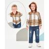 imageRenotemy Toddler Baby Boy Clothes Denim Outfits Infant Hooded Sweatshirt Jeans Clothing For Little BoysCoffeeplaid