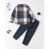 imageRenotemy Toddler Baby Boy Clothes Denim Outfits Infant Hooded Sweatshirt Jeans Clothing For Little BoysDarkblueplaid