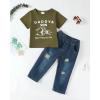 imageRenotemy Toddler Baby Boy Clothes Denim Outfits Infant Hooded Sweatshirt Jeans Clothing For Little BoysGreensets