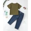 imageRenotemy Toddler Baby Boy Clothes Denim Outfits Infant Hooded Sweatshirt Jeans Clothing For Little BoysGreensets