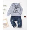 imageRenotemy Toddler Baby Boy Clothes Denim Outfits Infant Hooded Sweatshirt Jeans Clothing For Little BoysGreydenim