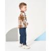 imageRenotemy Toddler Baby Boy Clothes Outfits Baby Boy Plaid Sweatsuit Jeans Denim Fall Winter Pants Set Toddler Clothes For BoysCoffee Plaid