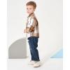 imageRenotemy Toddler Baby Boy Clothes Outfits Baby Boy Plaid Sweatsuit Jeans Denim Fall Winter Pants Set Toddler Clothes For BoysCoffee Plaid