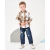 imageRenotemy Toddler Baby Boy Clothes Outfits Baby Boy Plaid Sweatsuit Jeans Denim Fall Winter Pants Set Toddler Clothes For BoysCoffee Plaid