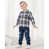 imageRenotemy Toddler Baby Boy Clothes Outfits Baby Boy Plaid Sweatsuit Jeans Denim Fall Winter Pants Set Toddler Clothes For BoysMulti Blue Plaid