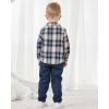 imageRenotemy Toddler Baby Boy Clothes Outfits Baby Boy Plaid Sweatsuit Jeans Denim Fall Winter Pants Set Toddler Clothes For BoysMulti Blue Plaid