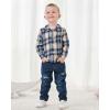 imageRenotemy Toddler Baby Boy Clothes Outfits Baby Boy Plaid Sweatsuit Jeans Denim Fall Winter Pants Set Toddler Clothes For BoysMulti Blue Plaid