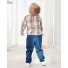 imageRenotemy Toddler Baby Boy Clothes Outfits Baby Boy Plaid Sweatsuit Jeans Denim Fall Winter Pants Set Toddler Clothes For BoysMulti Green Plaid