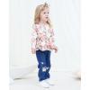 imageRenotemy Toddler Baby Girls Clothes Infant Girl Outfits Ruffle Sleeve Tops Pants Clothing Sets for GirlsFlowerjeans