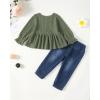 imageRenotemy Toddler Baby Girls Clothes Infant Girl Outfits Ruffle Sleeve Tops Pants Clothing Sets for GirlsGreen02