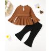 imageRenotemy Toddler Girl Clothes Outfits Baby Girl Clothes Infant Girl Clothing Tops Floral Pants Set Cute Outfits for GirlsBrown Black Flare